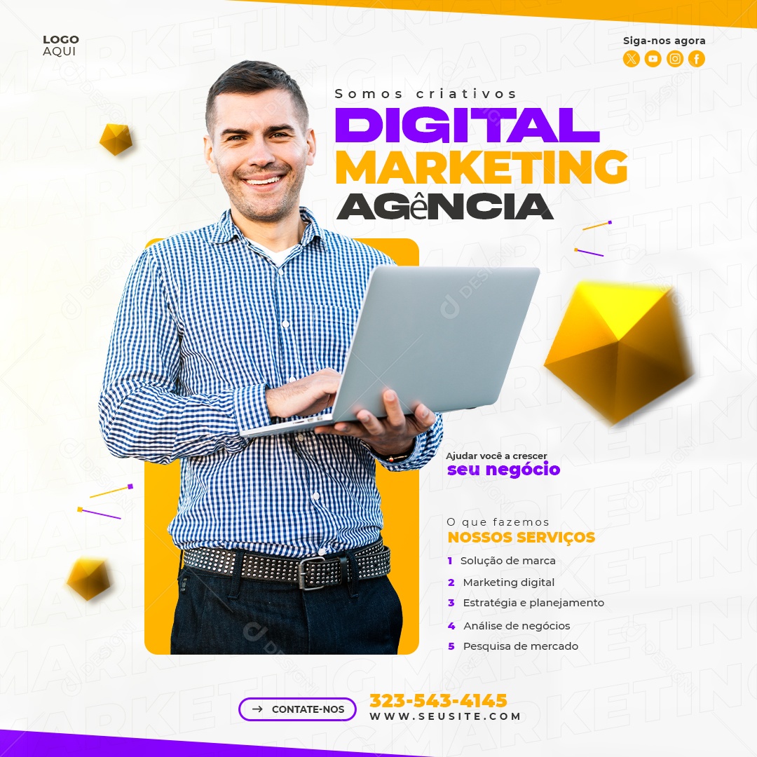 Agência Marketing Digital Somos criativos Social Media PSD Editável