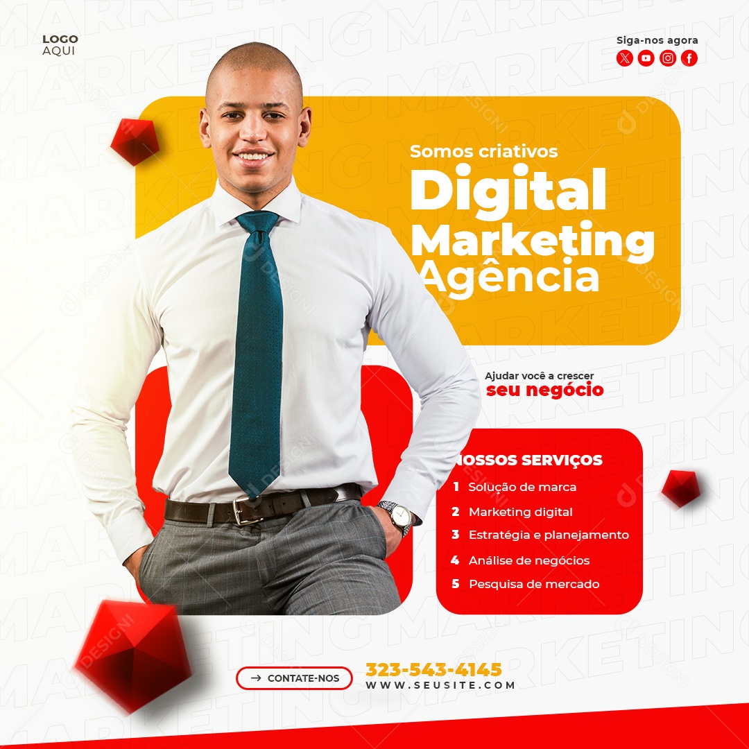 Agência Marketing Somos criativos Social Media PSD Editável