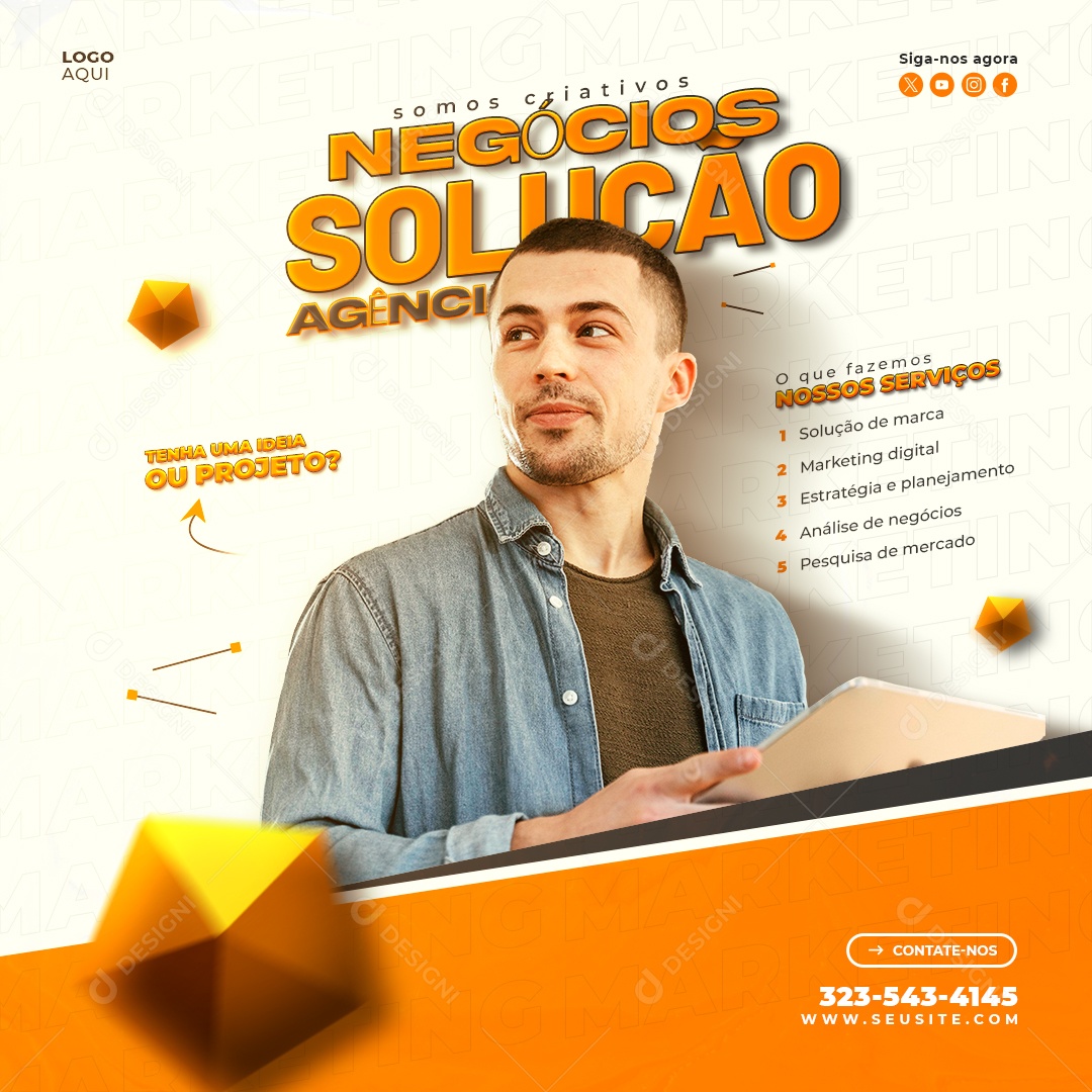 Agência Marketing Digital Somos criativos Social Media PSD Editável