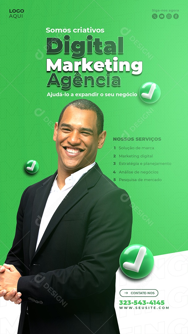 Story Agência de Marketing Somos Criativos Social Media PSD Editável