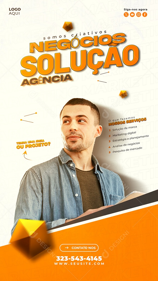 Story Agência de Marketing Somos Criativos Social Media PSD Editável