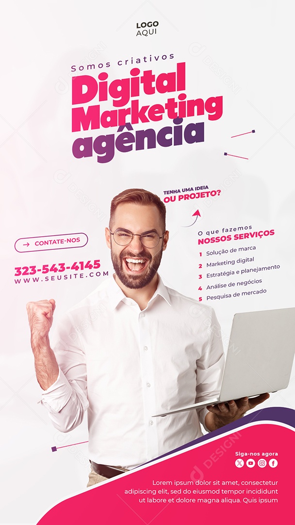 Story Agência de Marketing Somos Criativos Social Media PSD Editável