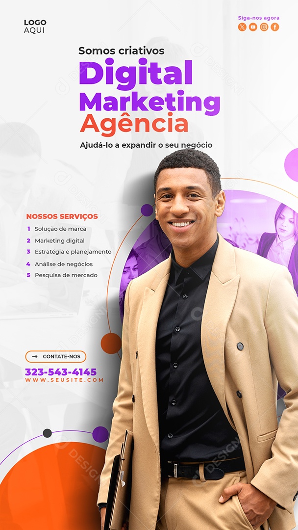 Story Agência de Marketing Somos Criativos Social Media PSD Editável