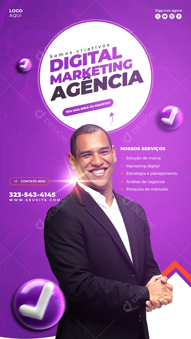 Story Agência de Marketing Somos Criativos Social Media PSD Editável