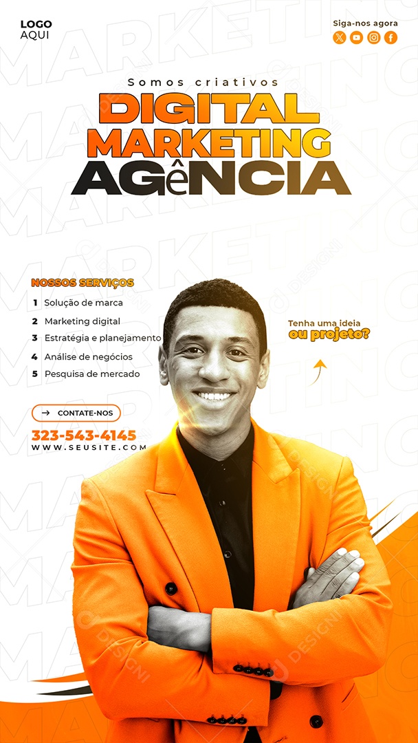 Story Agência de Marketing Somos Criativos Social Media PSD Editável