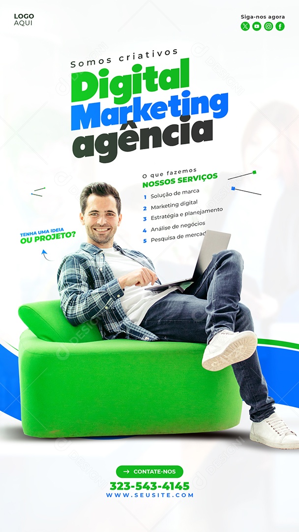 Story Agência de Marketing Somos Criativos Social Media PSD Editável