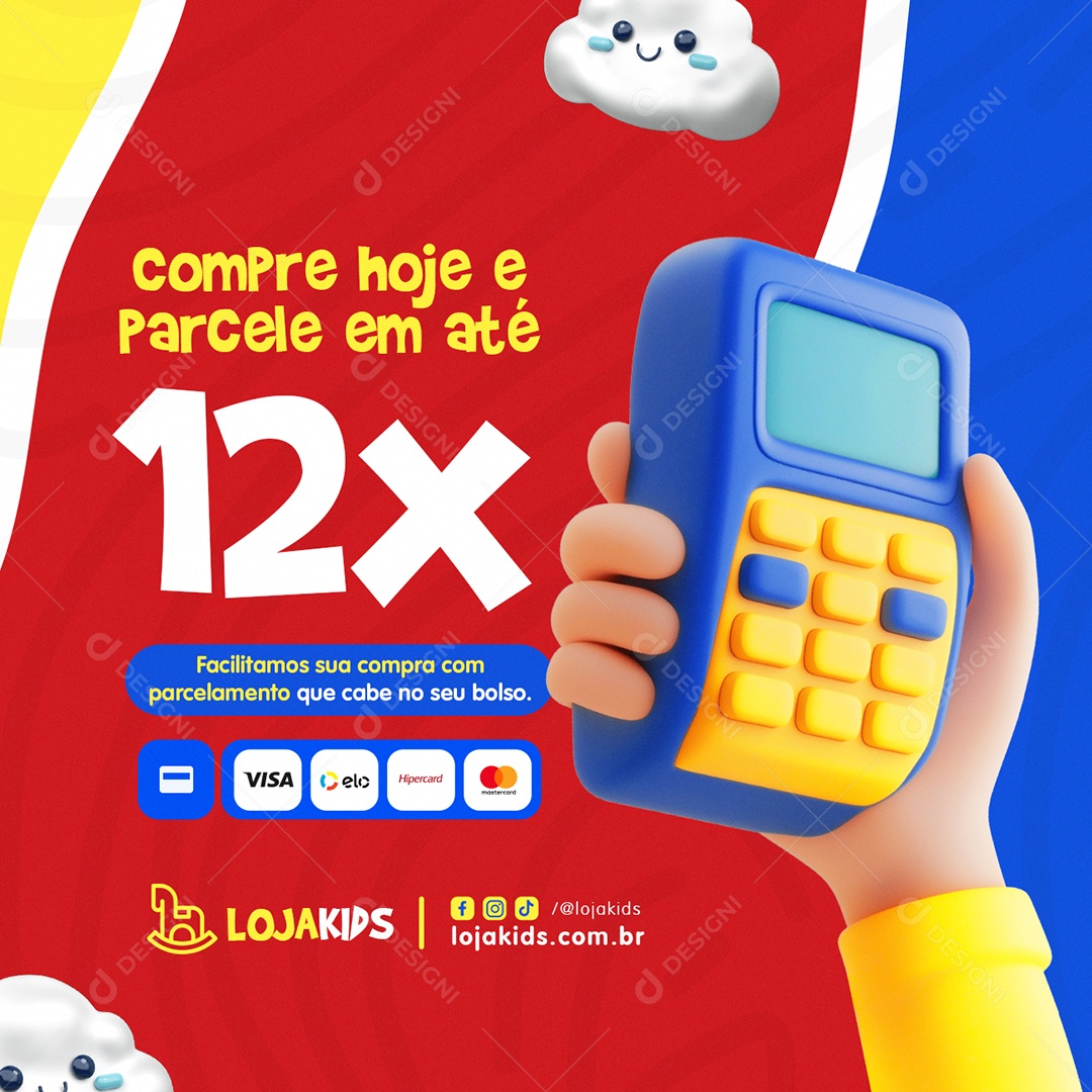 Loja de Brinquedos Compre Hoje e Parcele Social Media PSD Editável