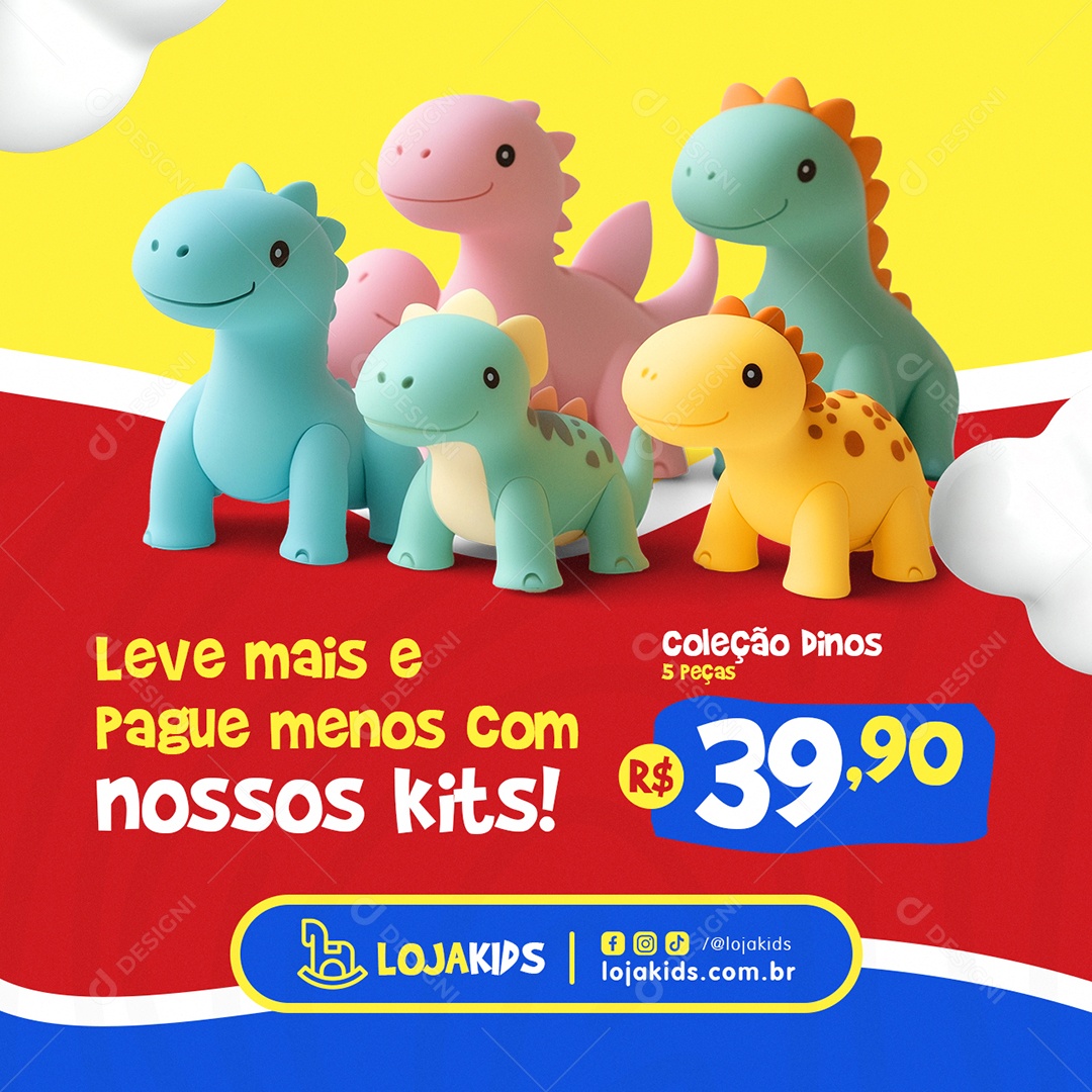 Loja de Brinquedos Leve Mais e PagueMenos Social Media PSD Editável