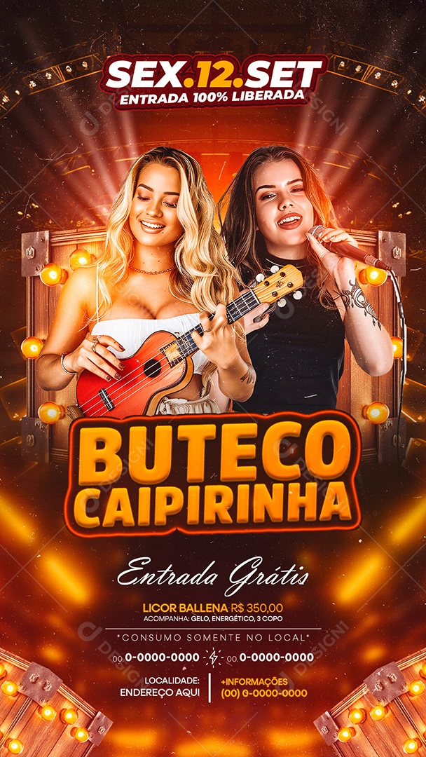 Story Flyer Buteco Caipirinha Social Media PSD Editável