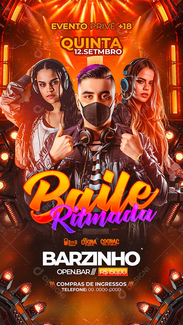 Story Flyer Baile Ritmada Social Media PSD Editável