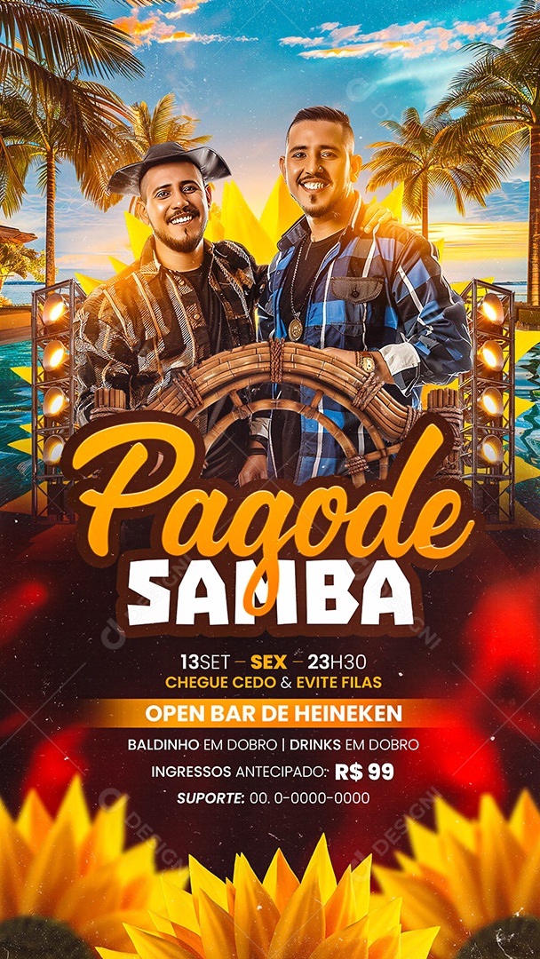 Story Flyer Pagode Samba Social Media PSD Editável