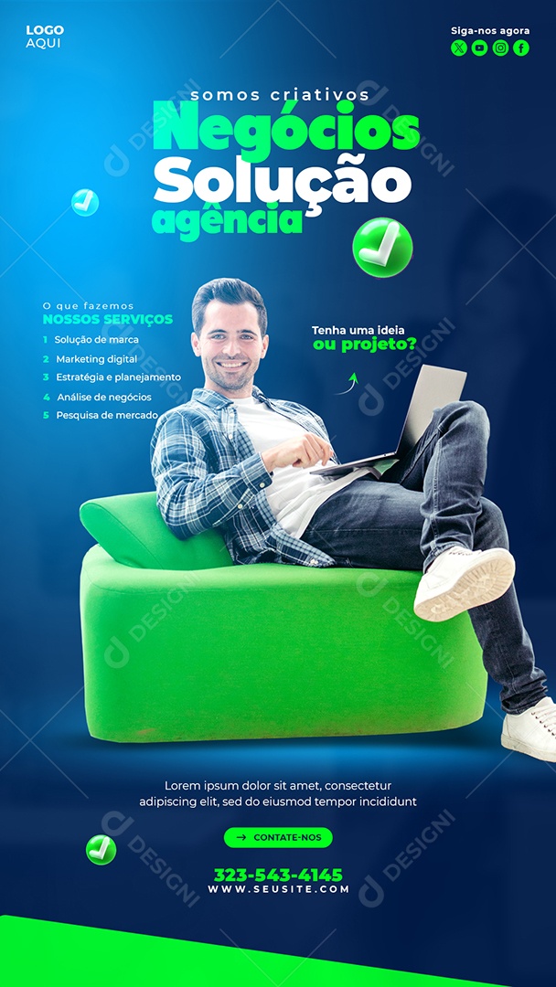 Story Agência de Marketing Somos Criativos Social Media PSD Editável