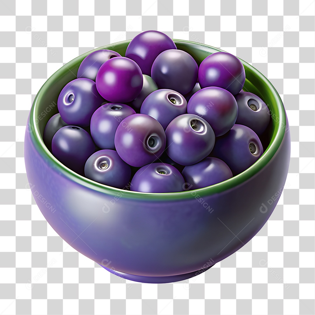 Elemento 3D Açaí PNG Transparente