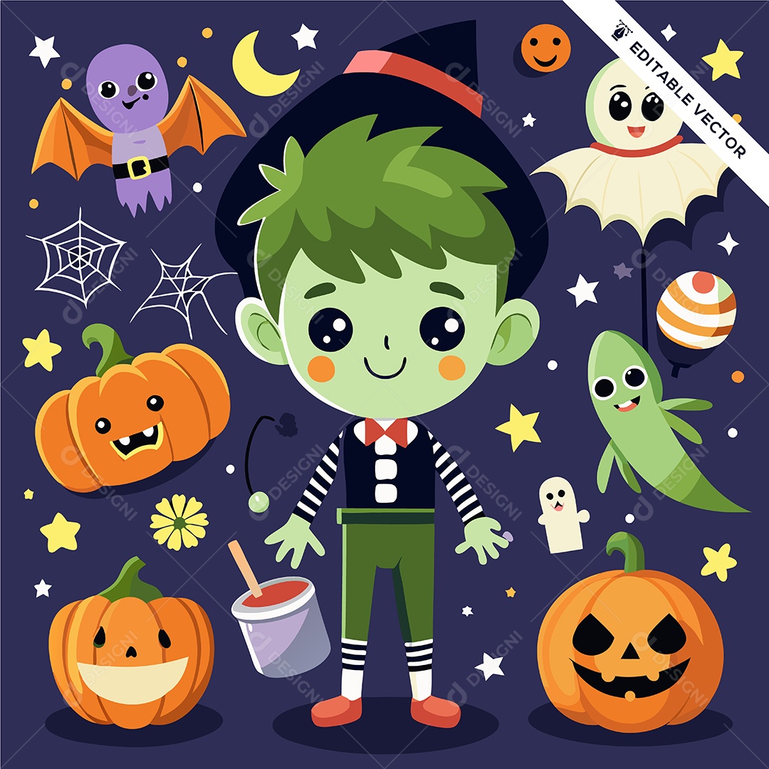 Personagem do Halloween Ilustração Vetor EPS