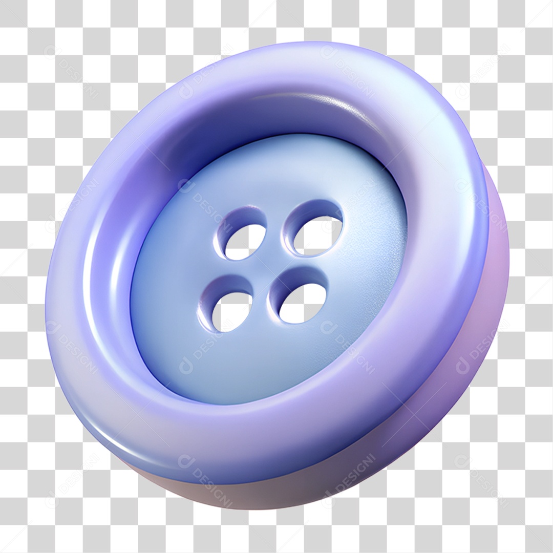 Sewing Button 3D Element For PNG Composition