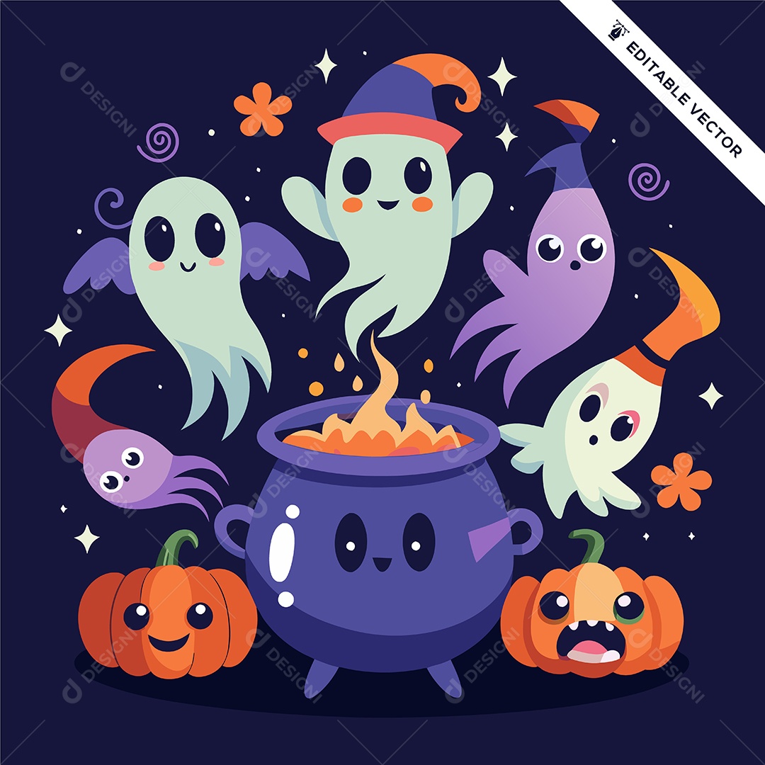 Desenhos do Halloween Ilustração Vetor EPS