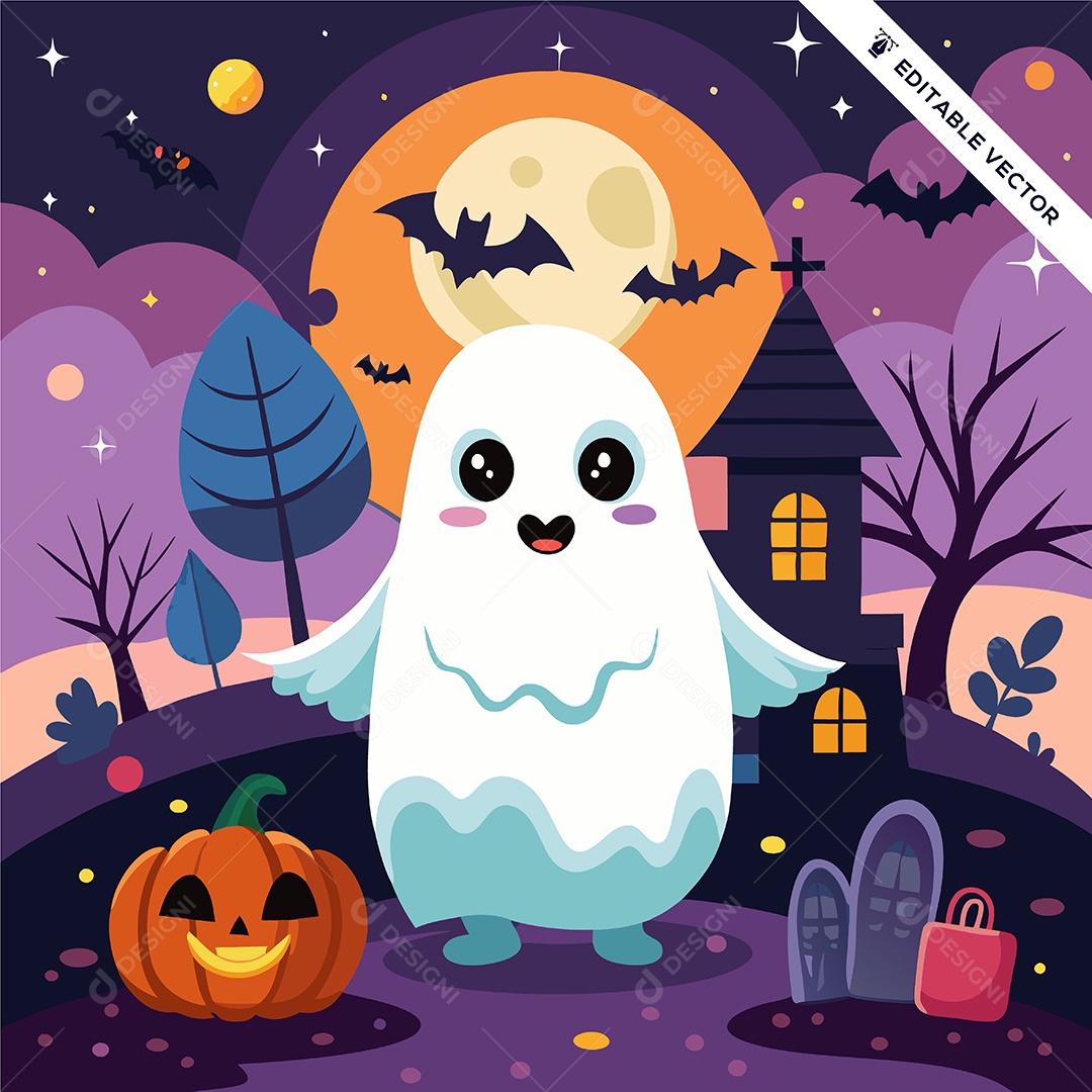 Fantasma do Halloween Ilustração Vetor EPS