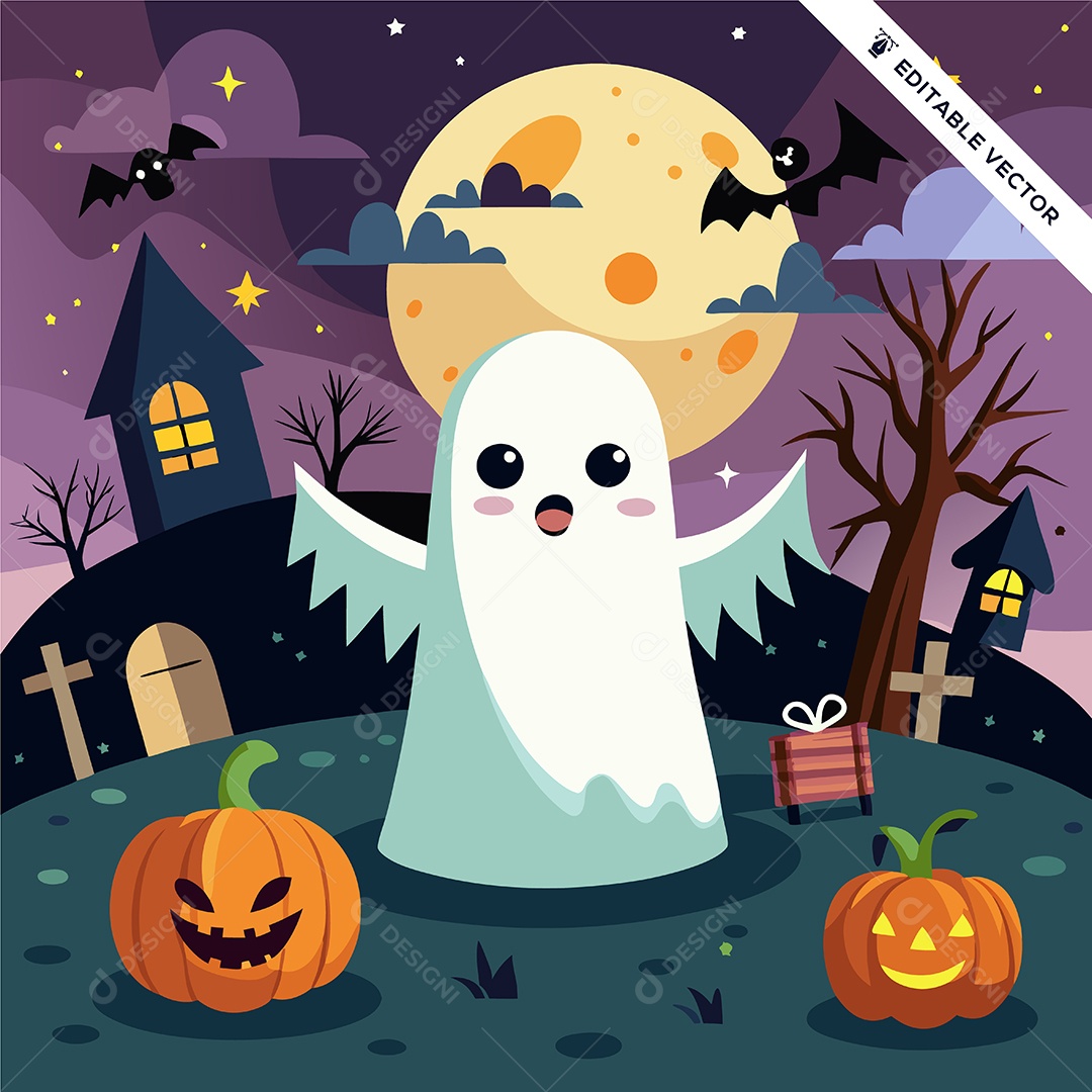 Fantasma do Halloween Ilustração Vetor EPS