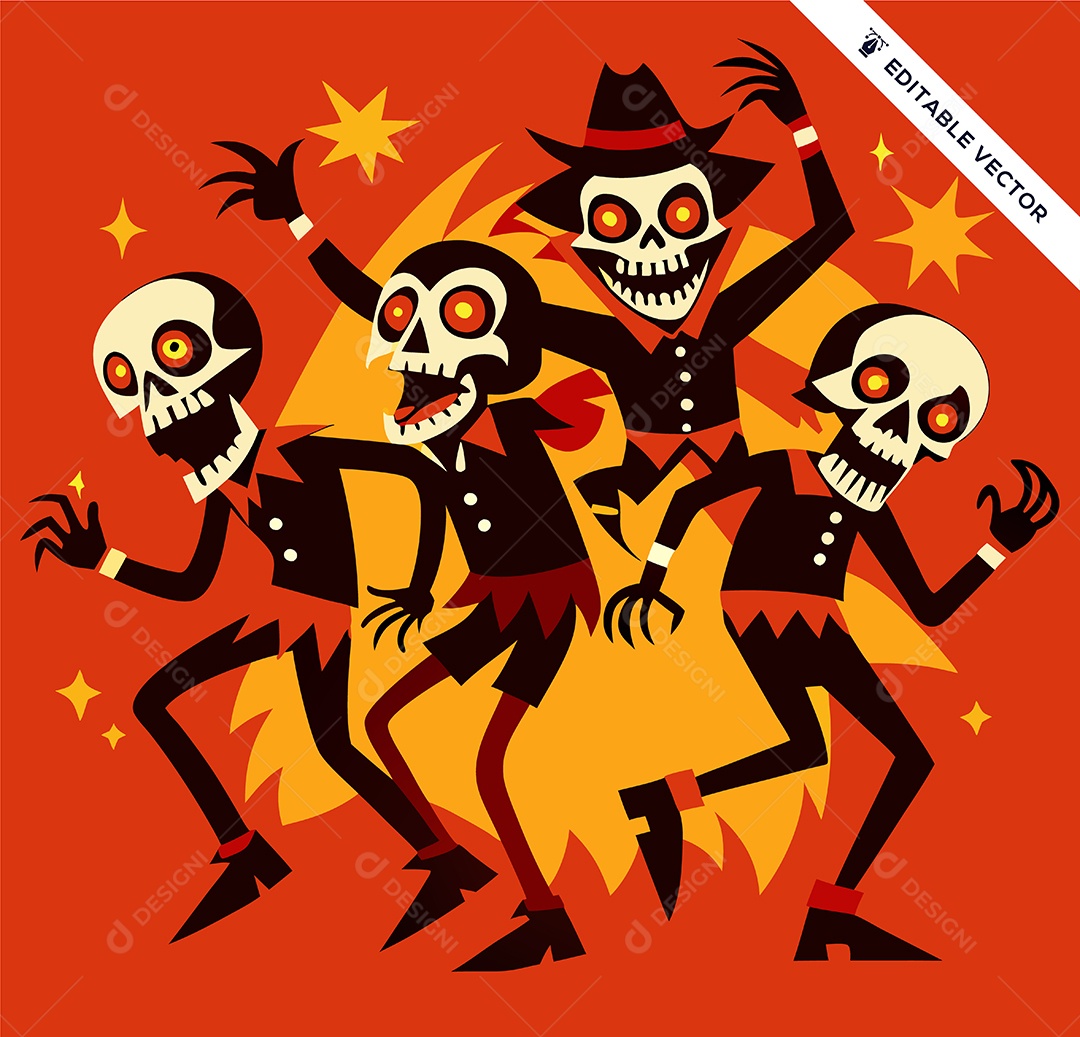 Personagens do Halloween Ilustração Vetor EPS