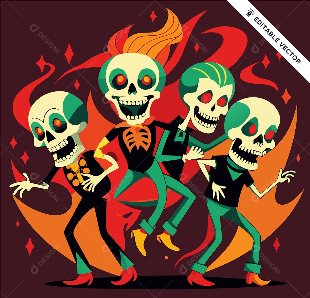 Personagens do Halloween Ilustração Vetor EPS