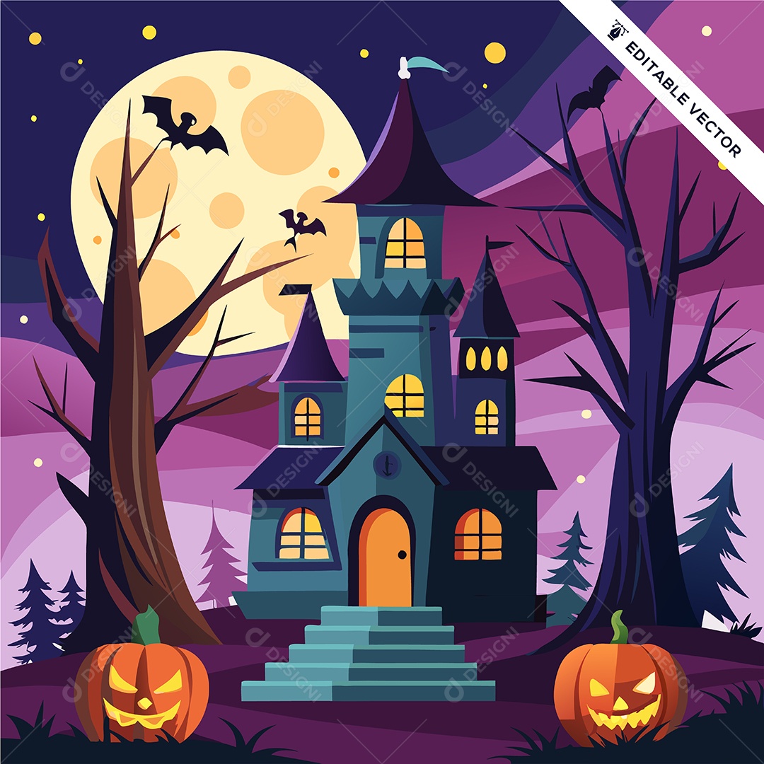 Castelo do Halloween Ilustração Vetor EPS