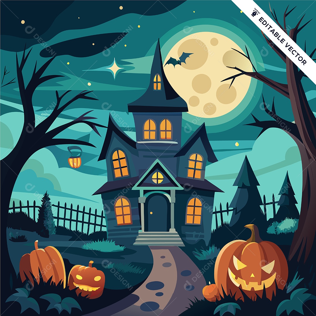 Castelo do Halloween Ilustração Vetor EPS