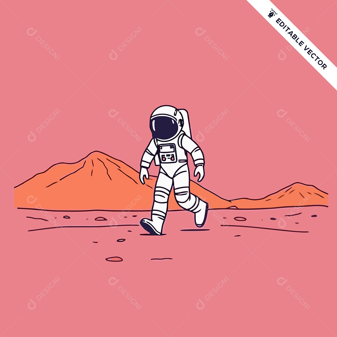 Astronauta Ilustração Vetor EPS