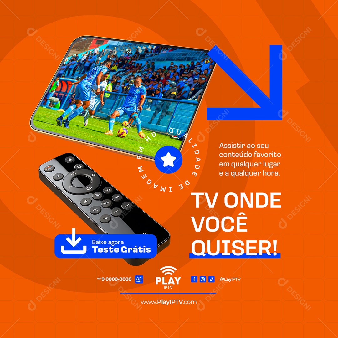 IPTV Tv Onde Você Quiser Social Media PSD Editável