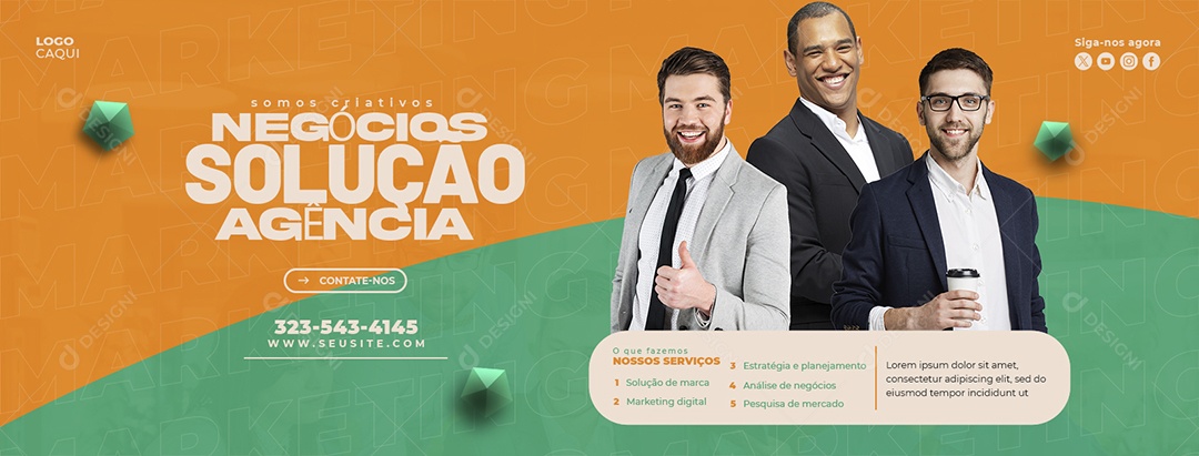 Banner Somos Criativos Agência de Marketing Social Media PSD Editável