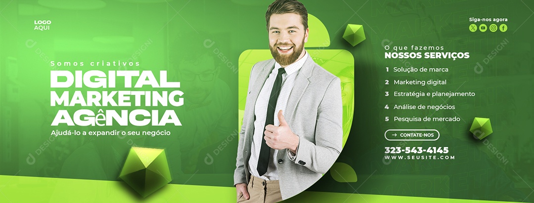 Banner Somos Criativos Agência de Marketing Social Media PSD Editável