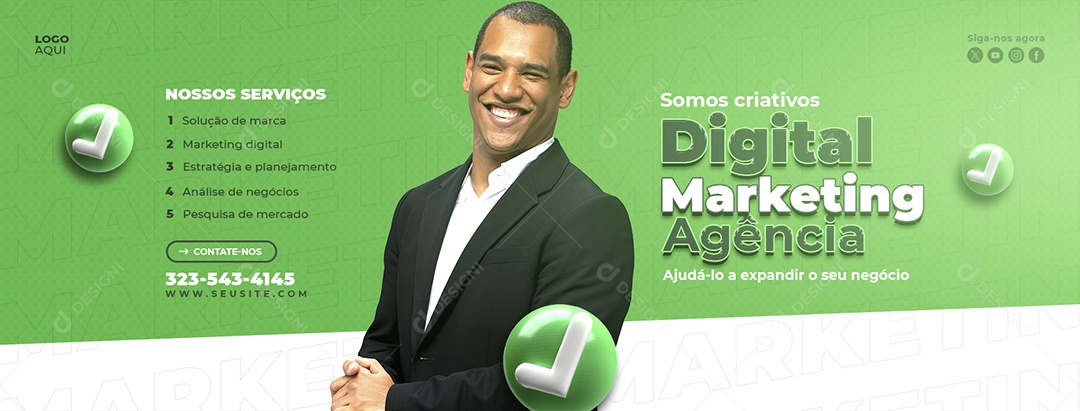 Banner Somos Criativos Agência de Marketing Social Media PSD Editável