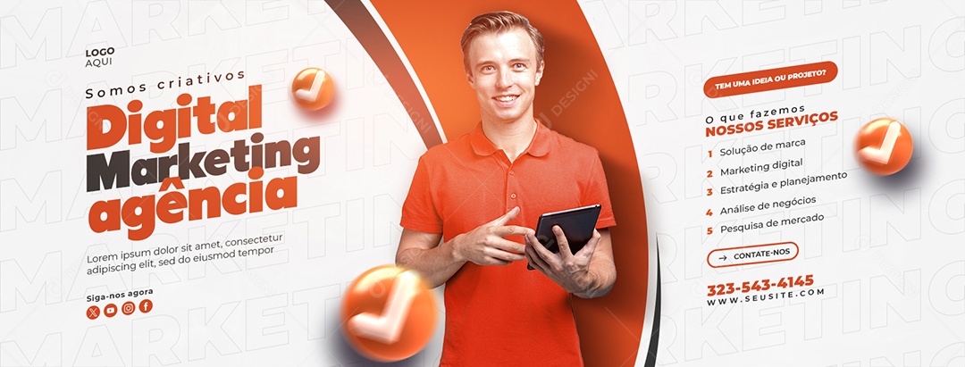 Banner Somos Criativos Agência de Marketing Social Media PSD Editável