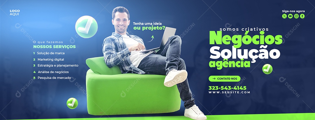 Banner Somos Criativos Agência de Marketing Social Media PSD Editável