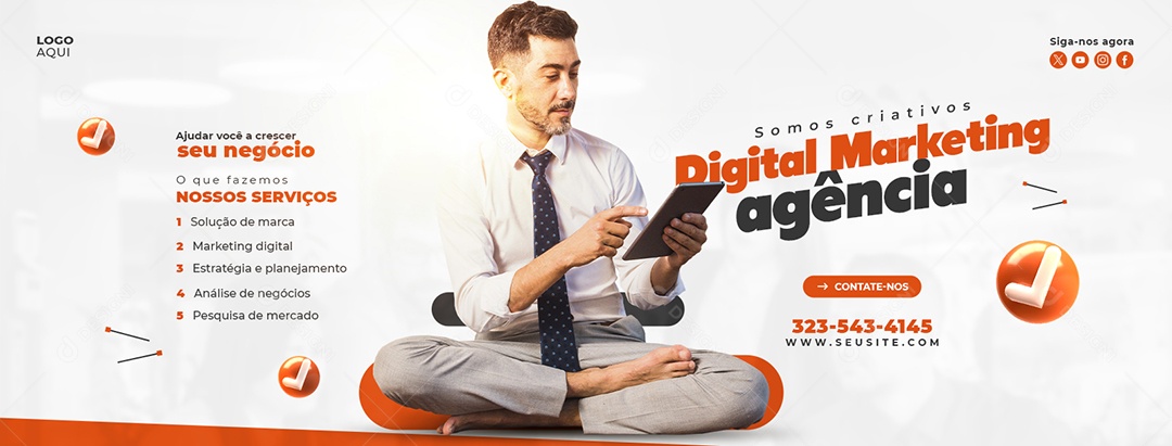 Banner Somos Criativos Agência de Marketing Social Media PSD Editável