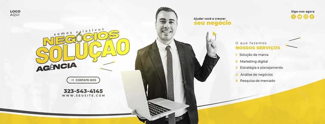 Banner Somos Criativos Agência de Marketing Social Media PSD Editável