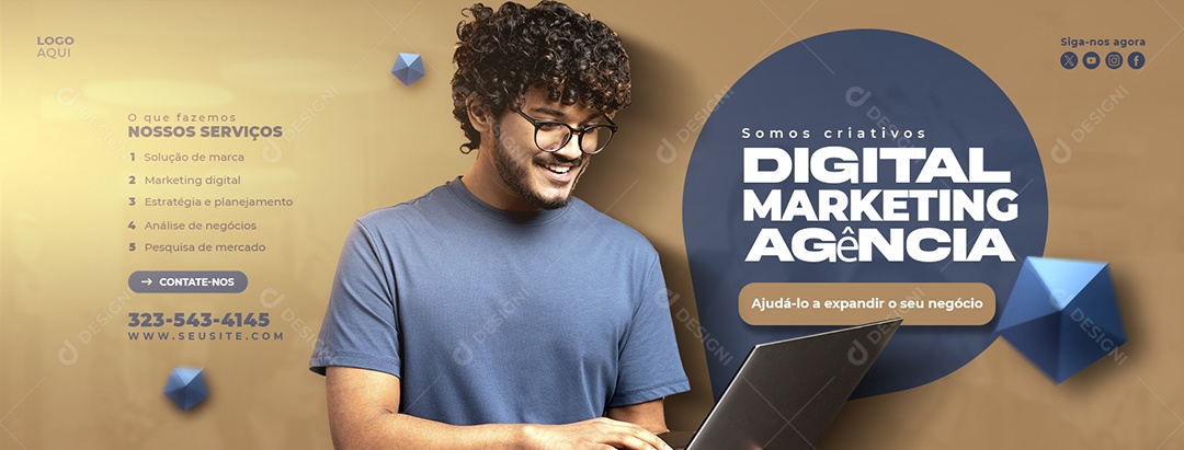 Banner Somos Criativos Agência de Marketing Social Media PSD Editável