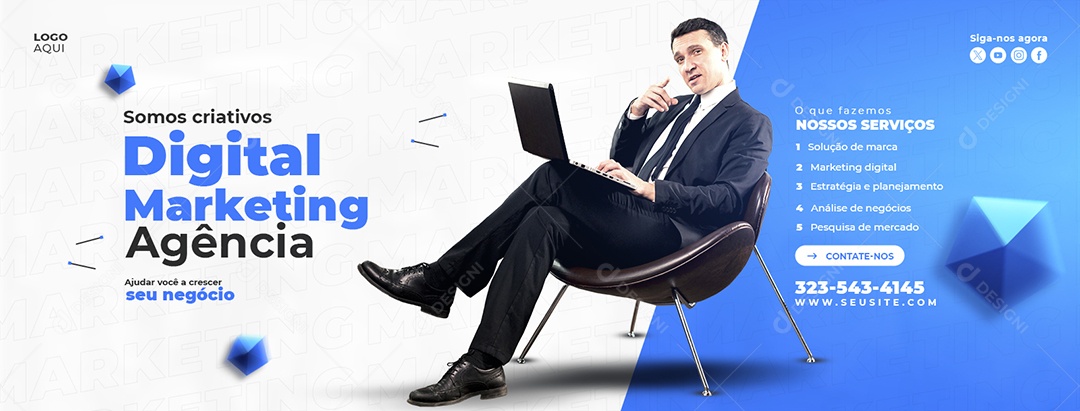 Banner Somos Criativos Agência de Marketing Social Media PSD Editável