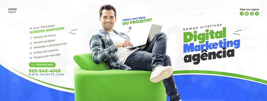 Banner Somos Criativos Agência de Marketing Social Media PSD Editável