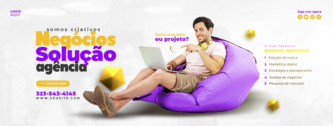 Banner Somos Criativos Agência de Marketing Social Media PSD Editável