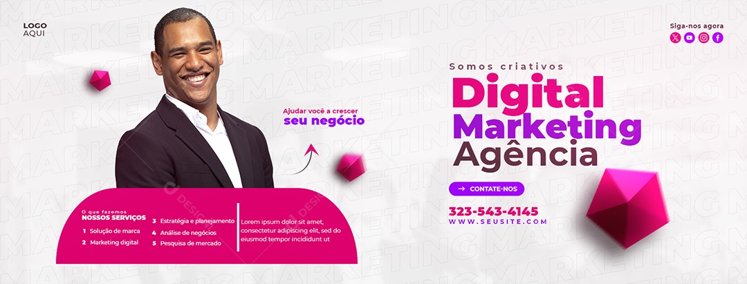 Banner Somos Criativos Agência de Marketing Social Media PSD Editável