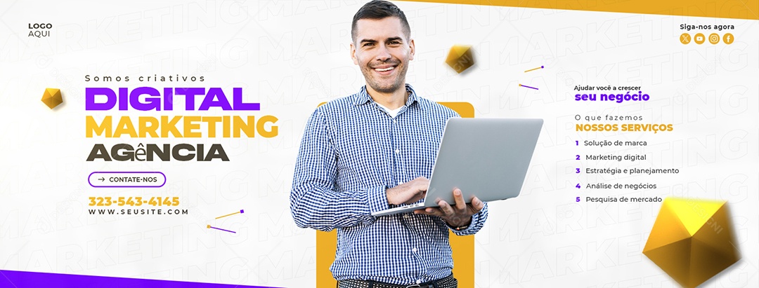 Banner Somos Criativos Agência de Marketing Social Media PSD Editável