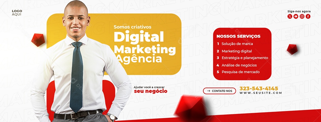 Banner Somos Criativos Agência de Marketing Social Media PSD Editável