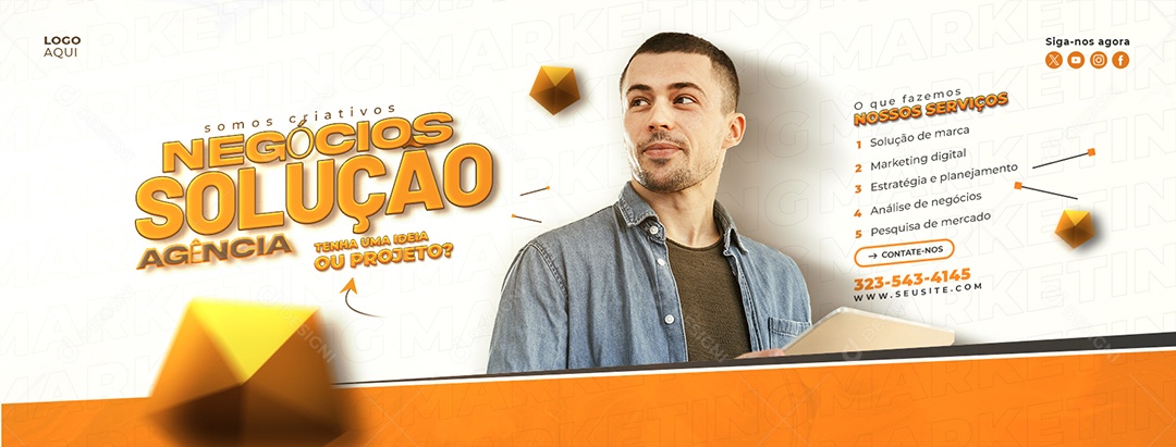 Banner Somos Criativos Agência de Marketing Social Media PSD Editável
