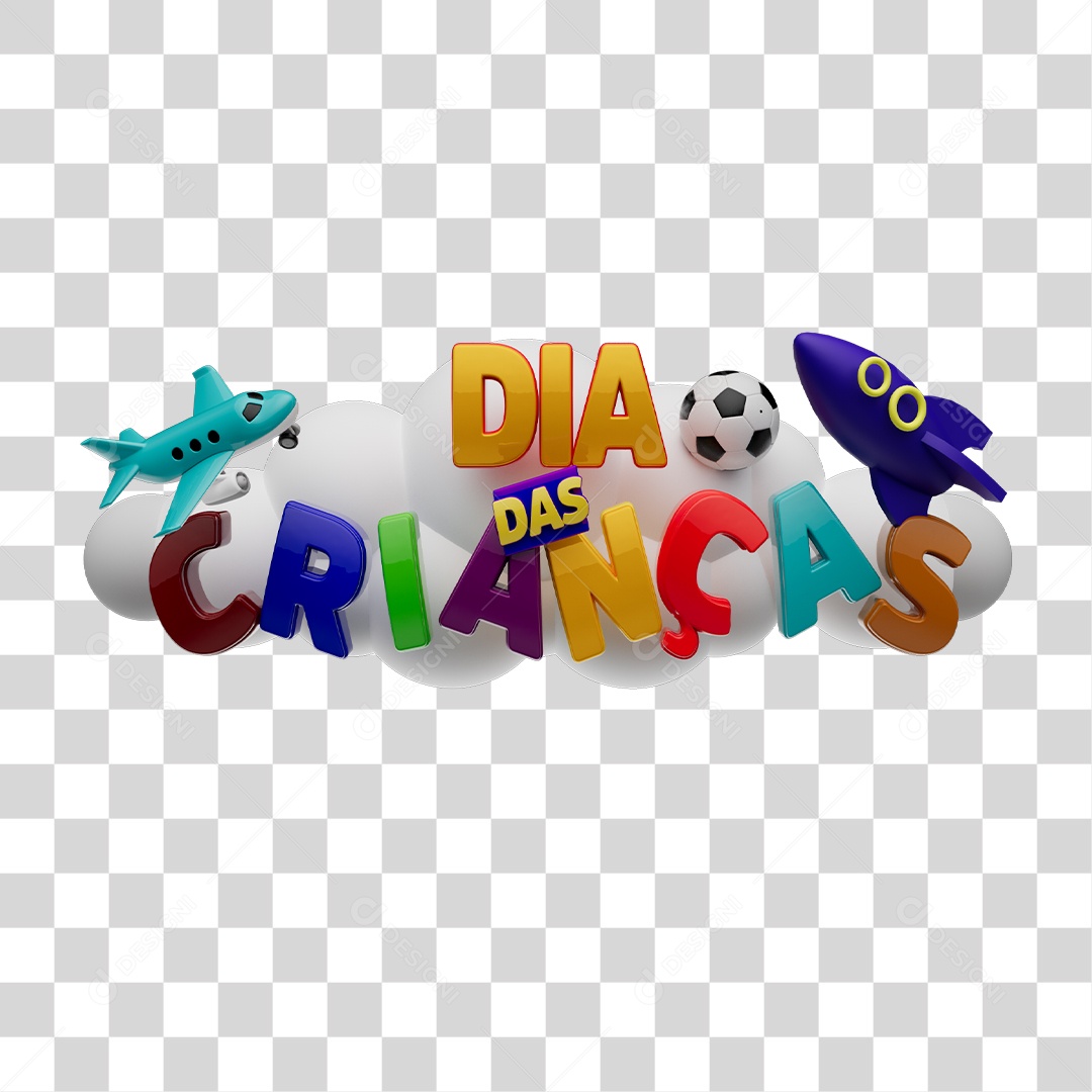Selo 3D Dia Das Crianças PNG Transparente