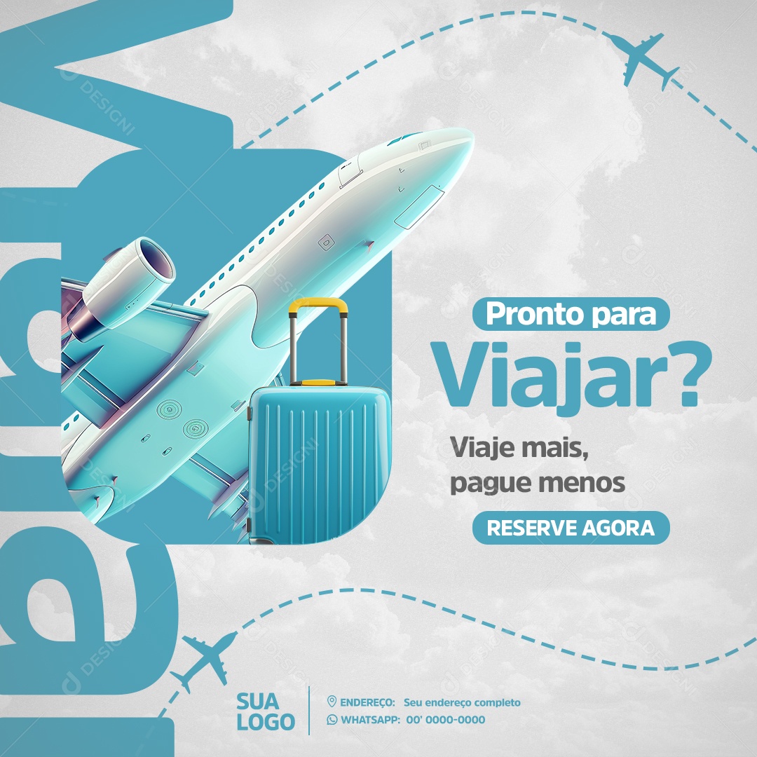 Agência de Viagens Viaje Mais Pague Menos Social Media PSD Editável