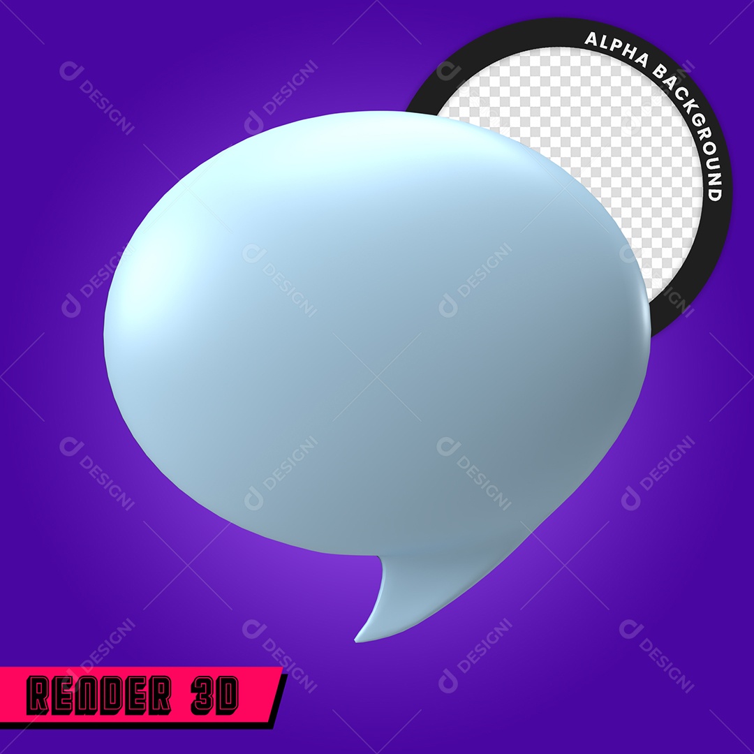 Balão de Conversa Elemento 3D Para Composição PSD