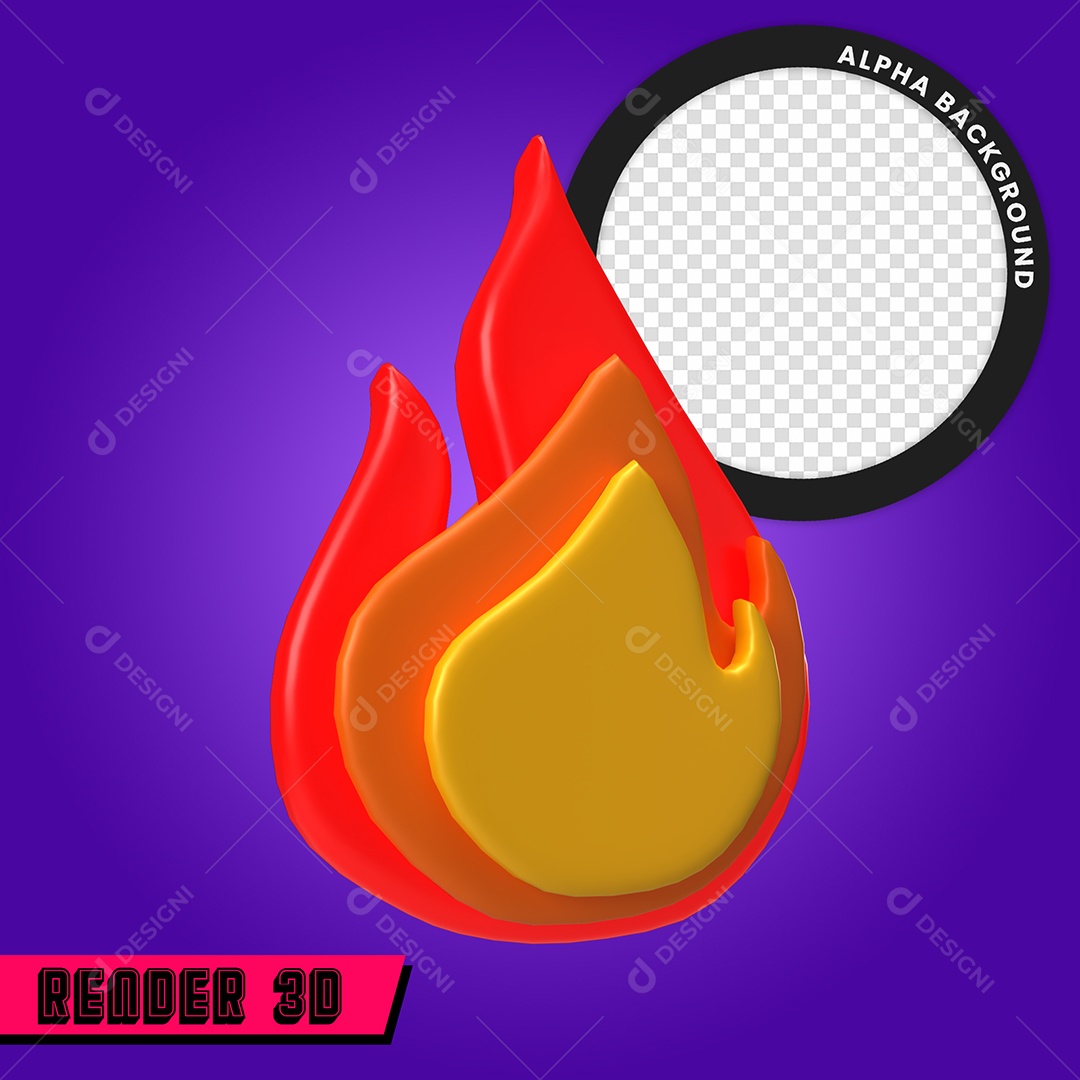 Fogo Elemento 3D Para Composição PSD