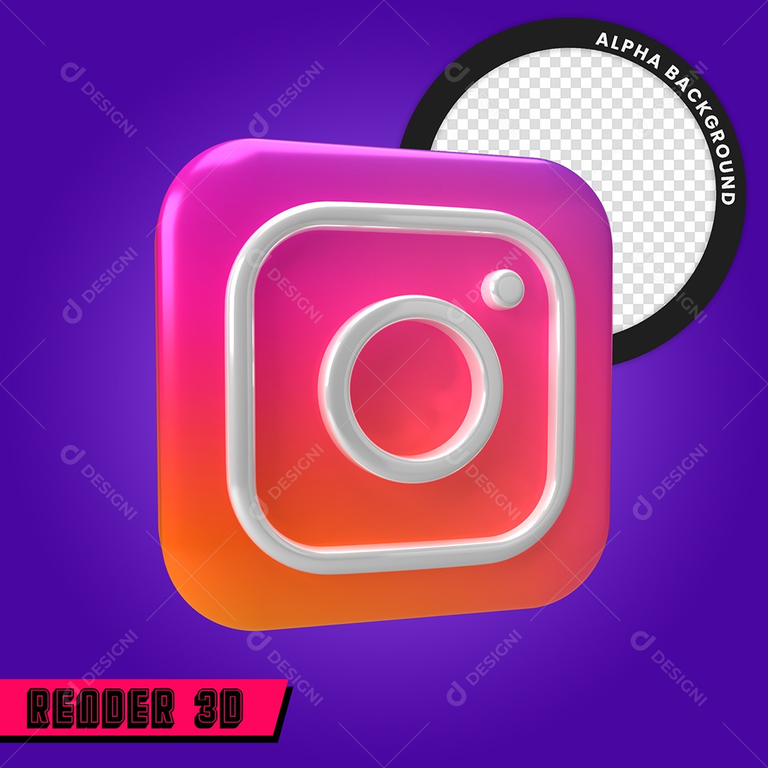 Instagram Elemento 3D Para Composição PSD
