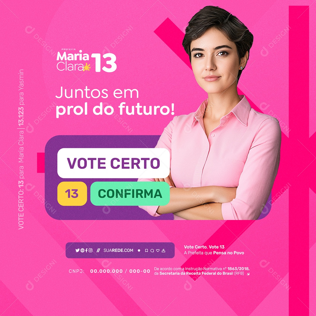 Política Eleição 2024 Prefeita Maria Clara Juntos em Prol do Futuro Social Media PSD Editável