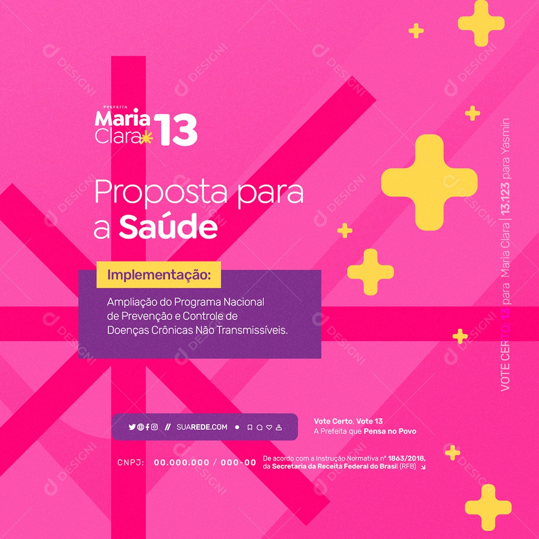 Política Eleição 2024 Prefeita Maria Clara Proposta para a Saúde Social Media PSD Editável